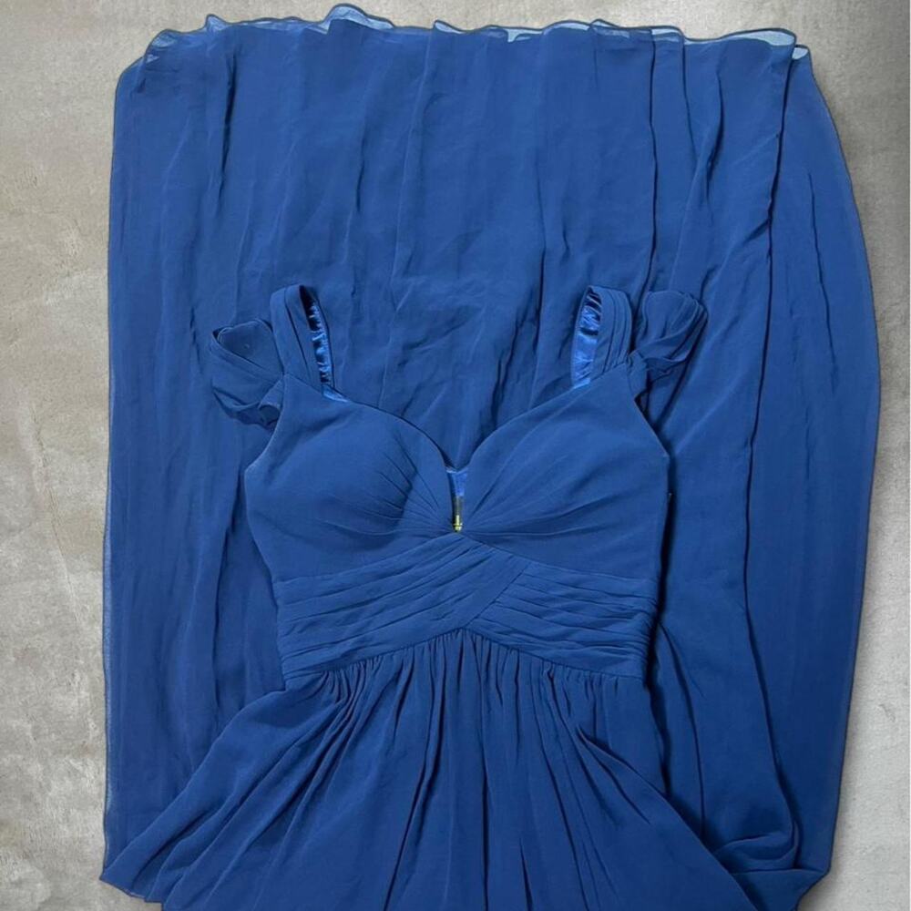 Bariano Australia Navy Blue Chiffon Formal Maxi Gown Size XS